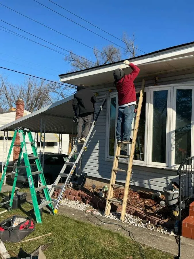 Restoration crew performing exterior repair in Princeton
